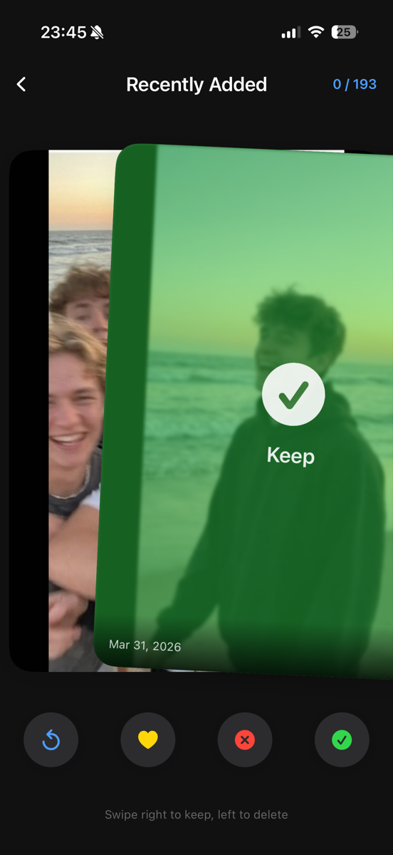 SnapSwipe keep gesture on a photo card